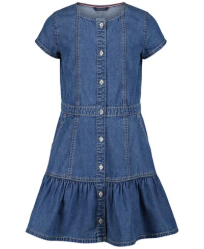 Tommy Hilfiger Girls' 4-16 Denim Short-Sleeve Dress