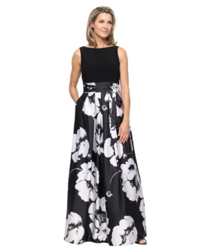 Женское бальное платье SL Fashions Petite с безрукавным кроем и вырезом лодочкой