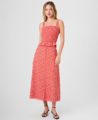 French Connection Women's Floral Print Smocked Top