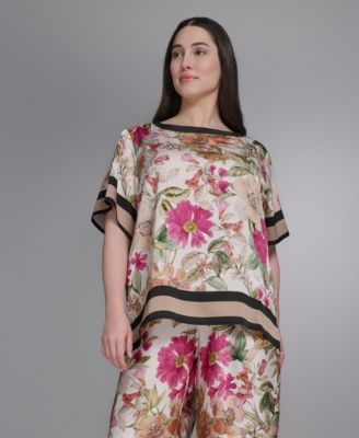 Топ Plus Size KARL LAGERFELD PARIS с принтом и вырезом лодочкой