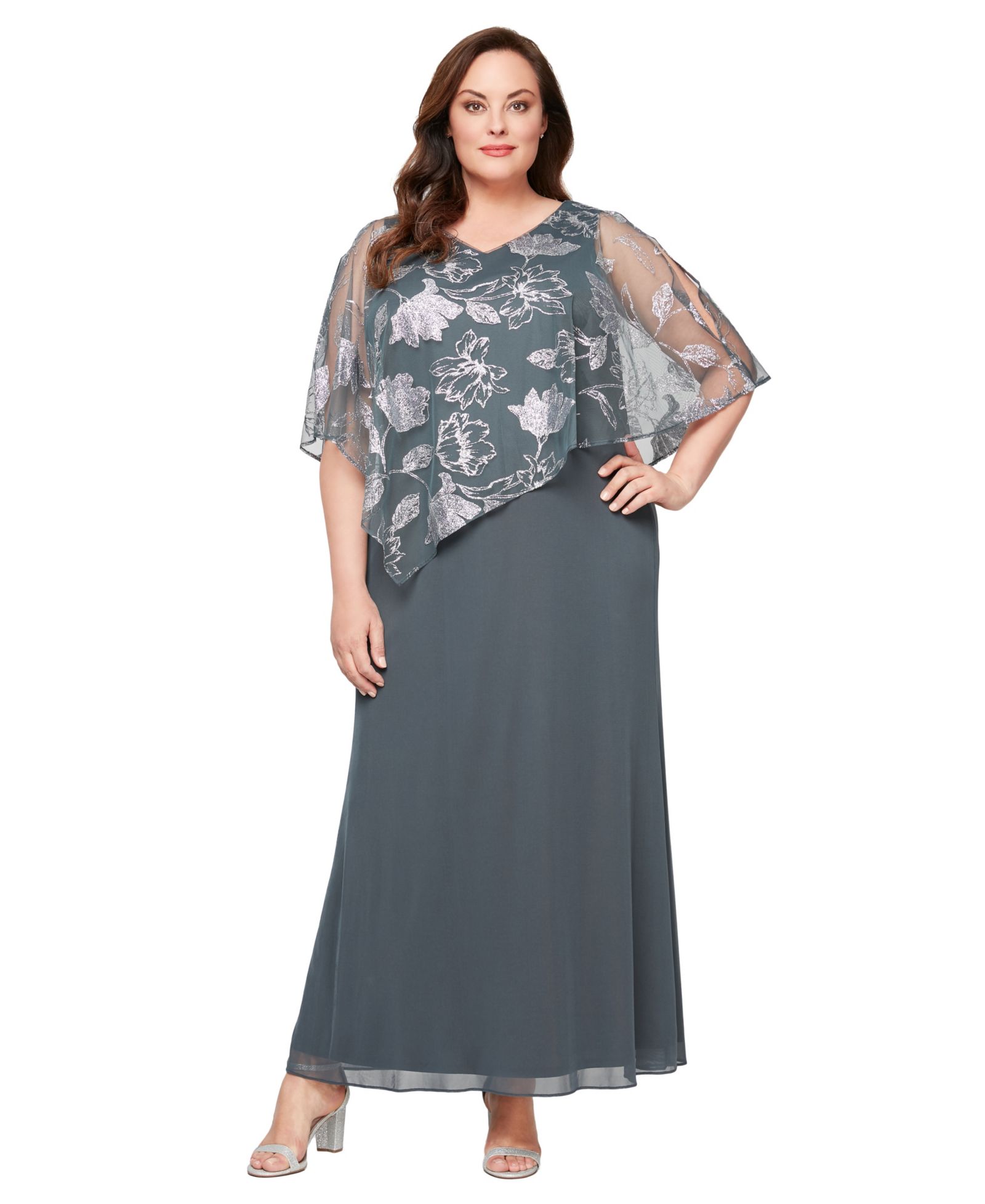 Вечернее бальное платье SL Fashions Plus Size V-Neck A-Line