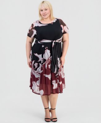 Robbie Bee Plus Size платье с принтом и завязками спереди