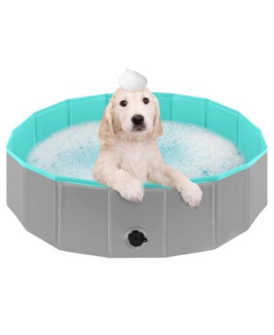 ARONKL Foldable Collapsible Dog Pool with Non Slip Base