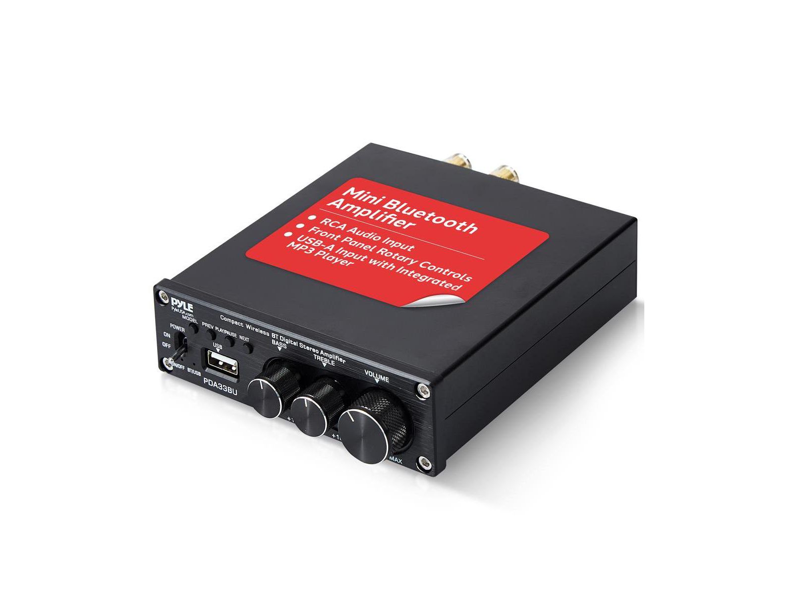 Pyle 2.1-Channel Bluetooth 5.0 USB Stereo Power Amplifier