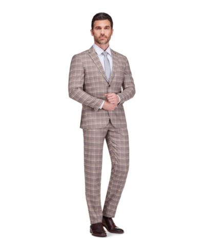 Gino Vitale Men's Slim Fit 2-Piece Performance Stretch Plaid Suit