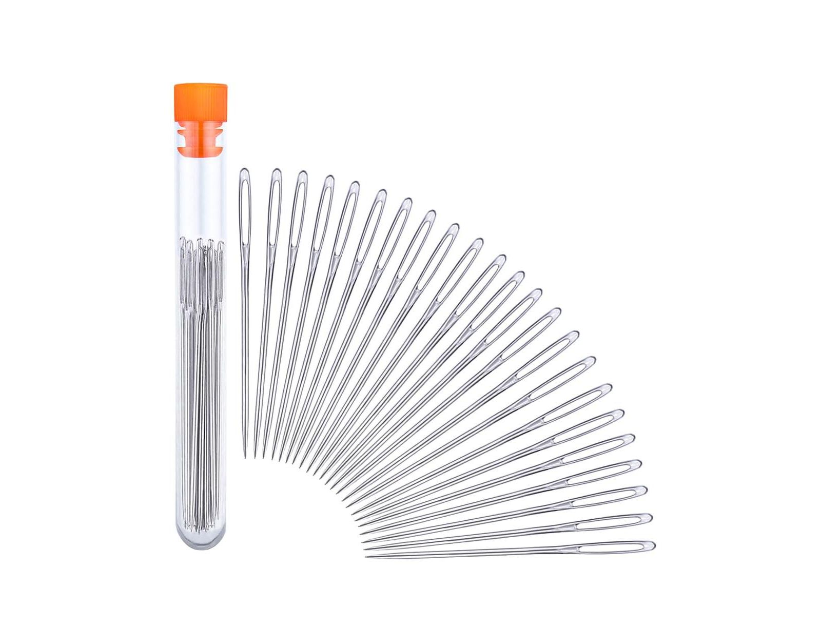 GNUADZ 23pcs Large Eye Sewing Needles Hand Leather Embroidery Crafts Repair Plastic Bottle