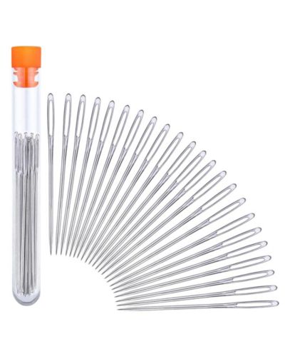 GNUADZ 23pcs Large Eye Sewing Needles Hand Leather Embroidery Crafts Repair Plastic Bottle
