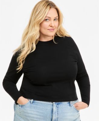 On 34th Plus Size Meet & Greet Long-Sleeve Top, Macy's Exclusive