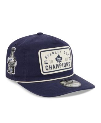 Мужская регулируемая кепка New Era Toronto Maple Leafs Throwback Stanley Cup Champions Side Patch 19TWENTY в темно-синем цвете