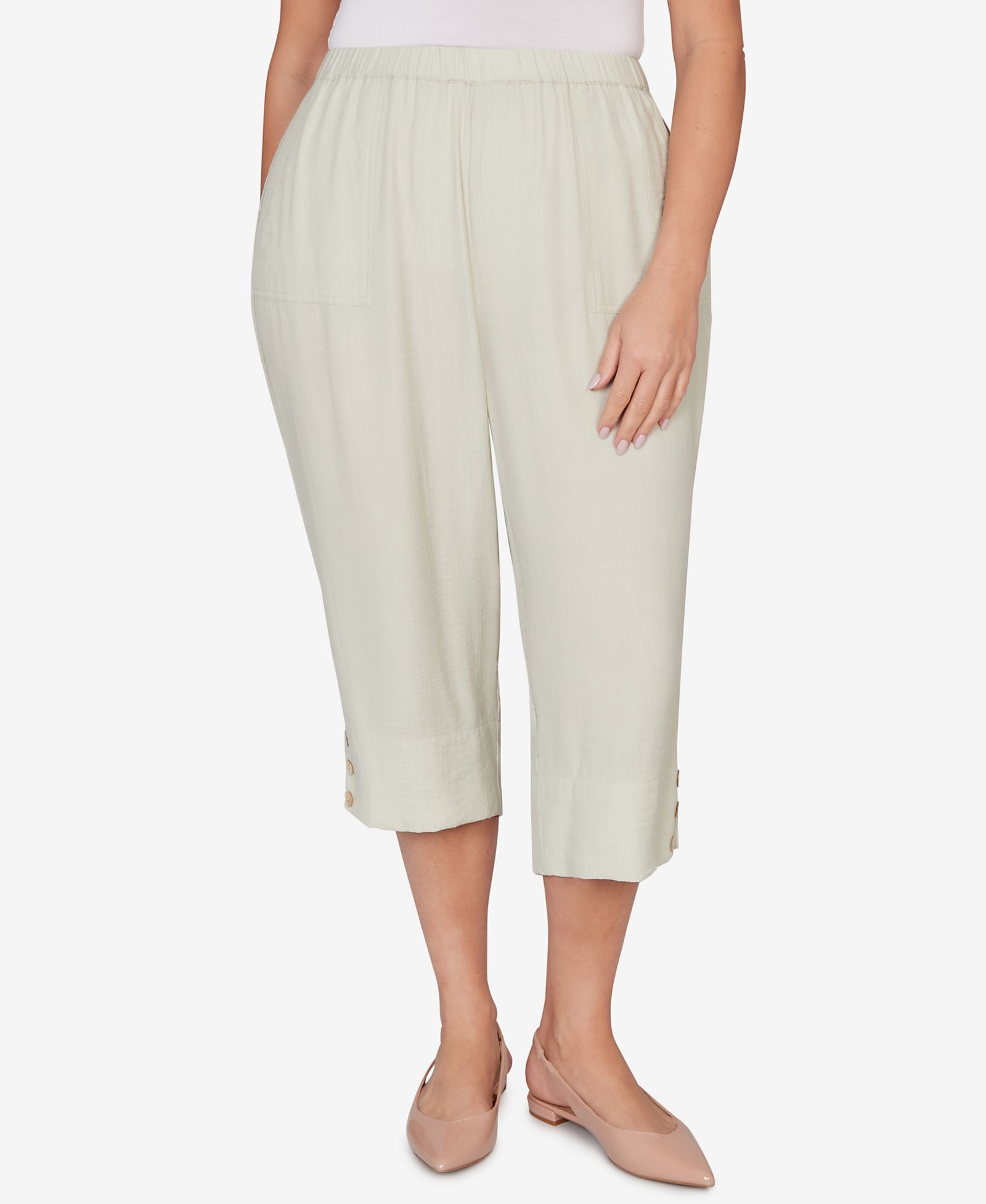 Брюки-капри Alfred Dunner Plus Size Vintage Charm с передним карманом
