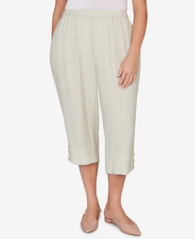 Alfred Dunner Plus Size Vintage Charm Front Pocket Capri Pants
