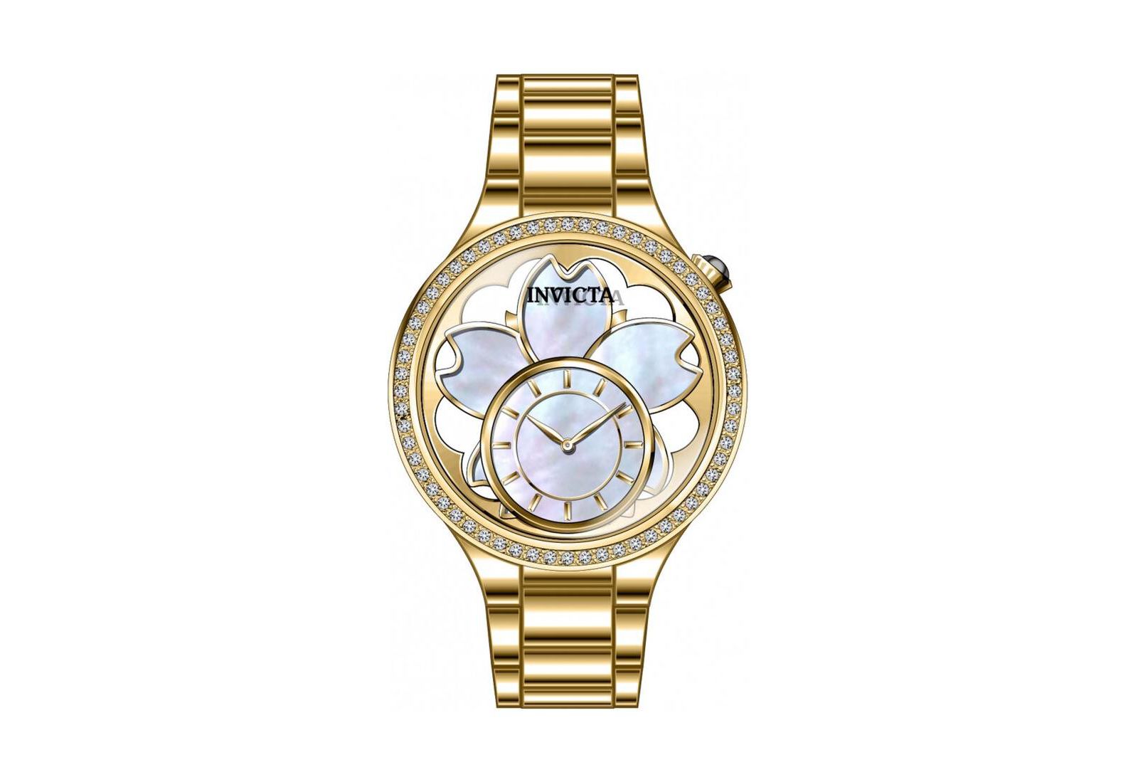 Женские часы Invicta 46754 Wildflower Quartz PC10 с перламутровым металлическим циферблатом