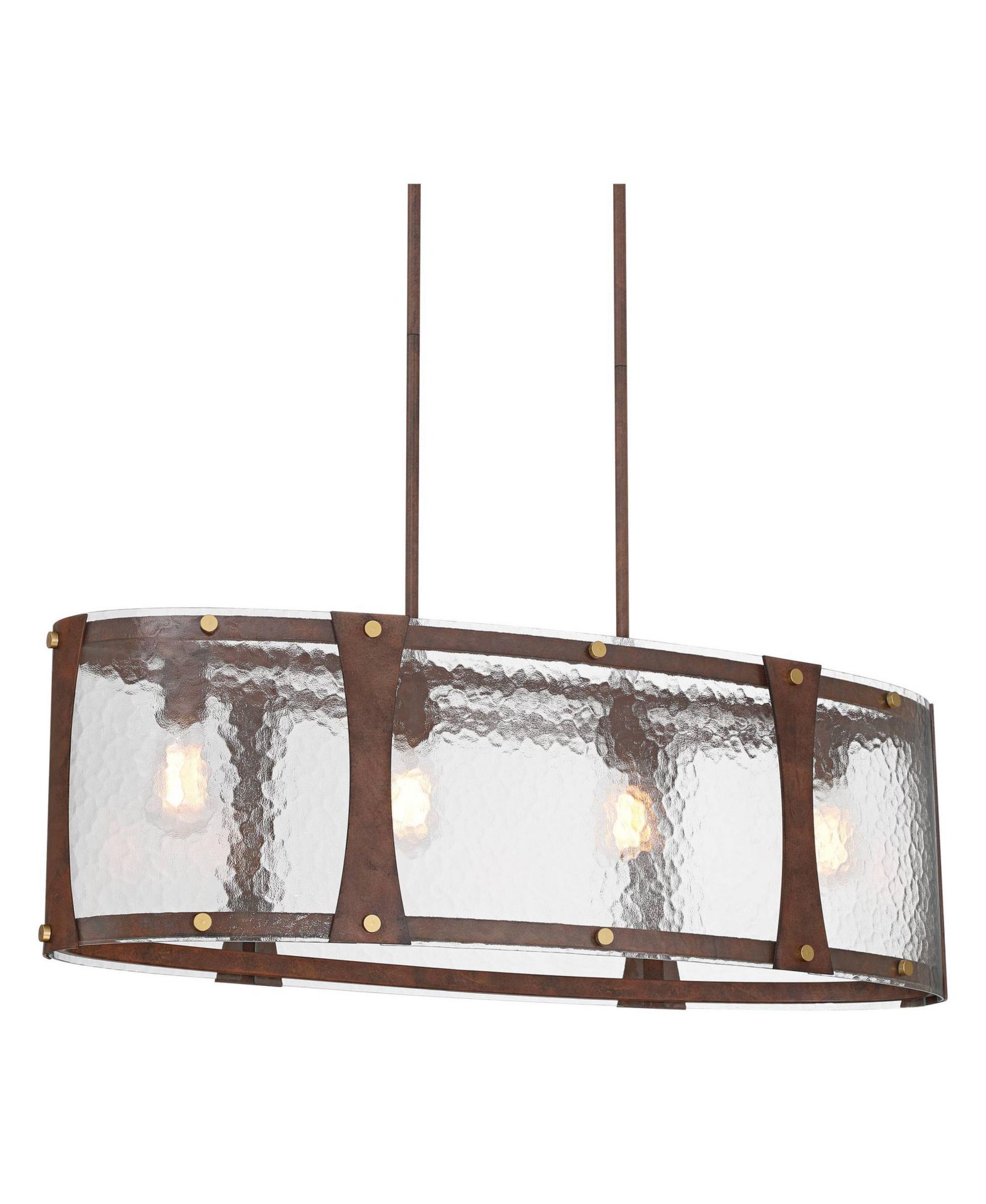 Franklin Iron Works Fable  Wide Rust and Antique Brass 4-Light Chandelier