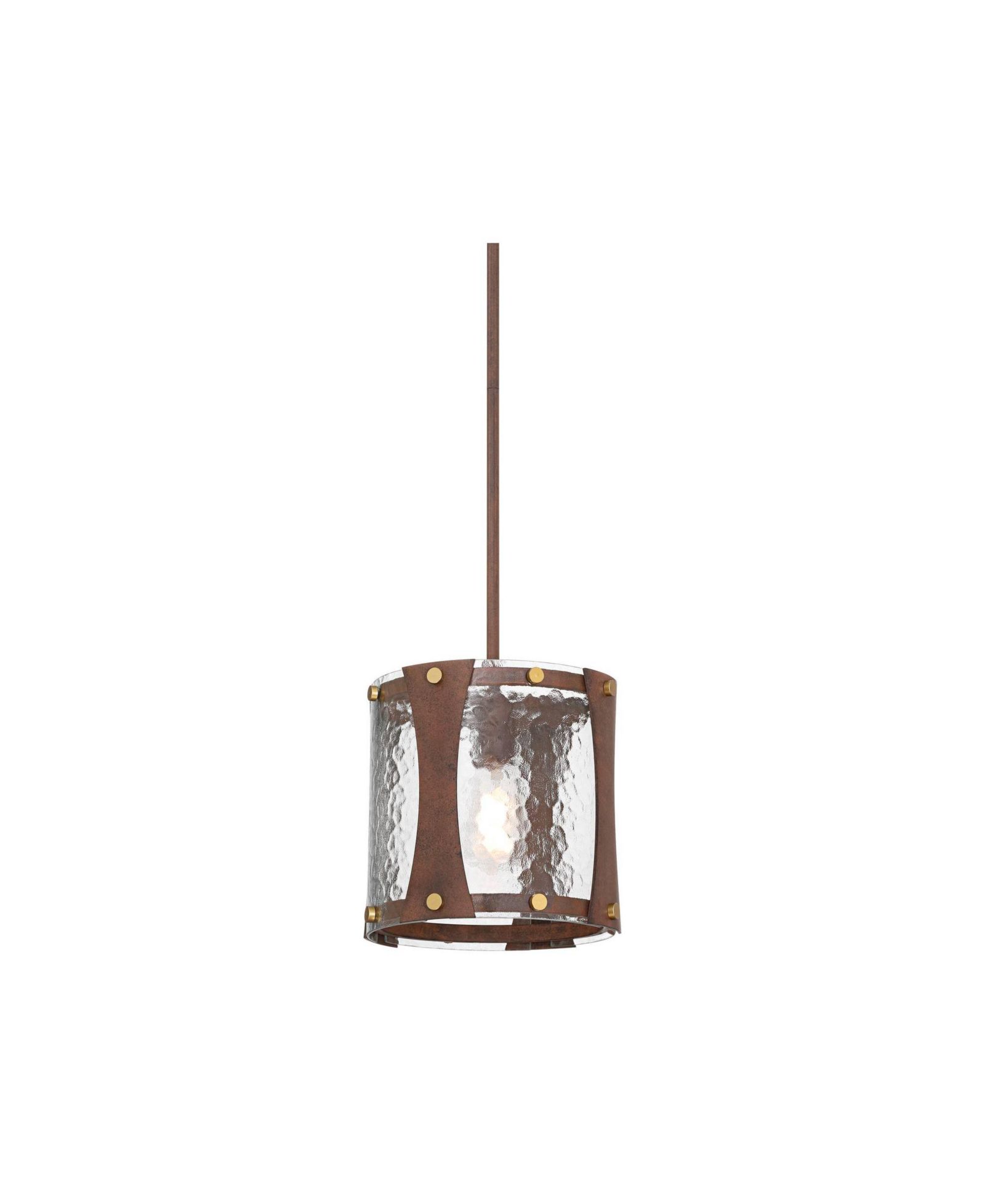 Franklin Iron Works Fable Wide and Antique Brass Mini Pendant Light