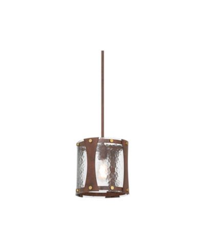 Franklin Iron Works Fable Wide and Antique Brass Mini Pendant Light