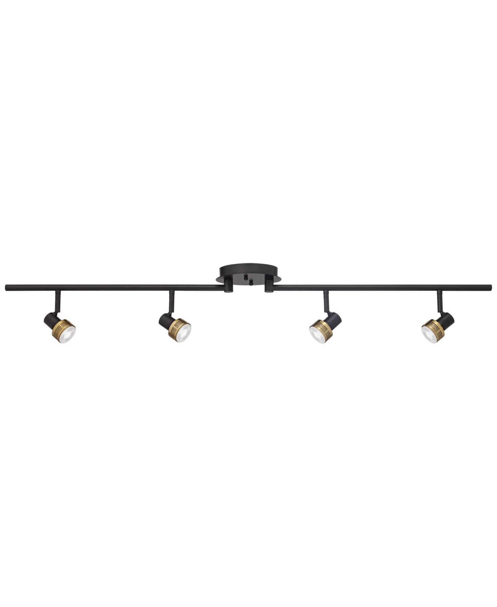 Pro Track 4-Light Heads LED Ceiling Track Light Fixture Kit GU10 Dimmable Black Gold Metal Modern Kitchen Bathroom