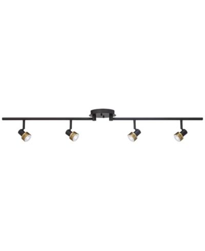 Pro Track 4-Light Heads LED Ceiling Track Light Fixture Kit GU10 Dimmable Black Gold Metal Modern Kitchen Bathroom