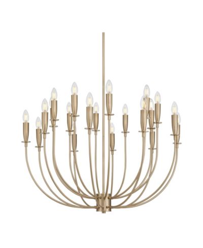 Possini Euro Design Possini Euro Lloyd Wide Matte Brass 20-Light Modern Chandelier