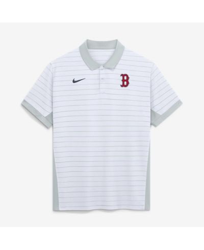 Мужская футболка-поло Nike Boston Red Sox Authentic Collection Striped Victory Dri-FIT White