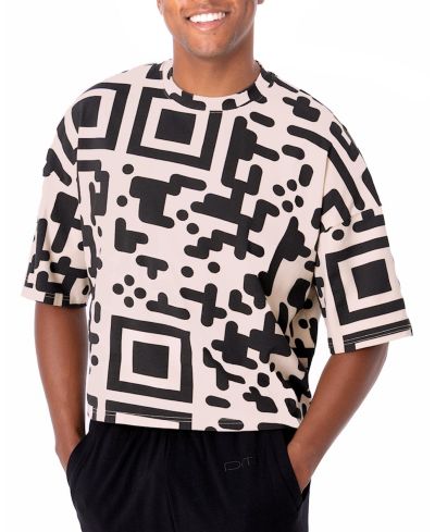 Dai Moda Men's QR Code Cropped Boxed T-shirt