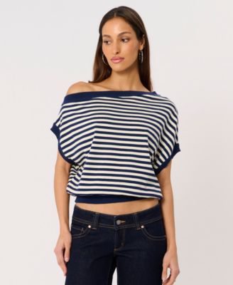 Abrand Women's Boat Neck Cold Shoulder Top