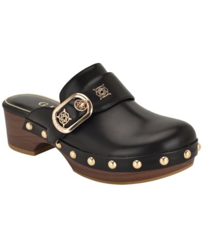 Женские сандалии GUESS Women's Grisee Platform Wood Bottom Heeled Clogs