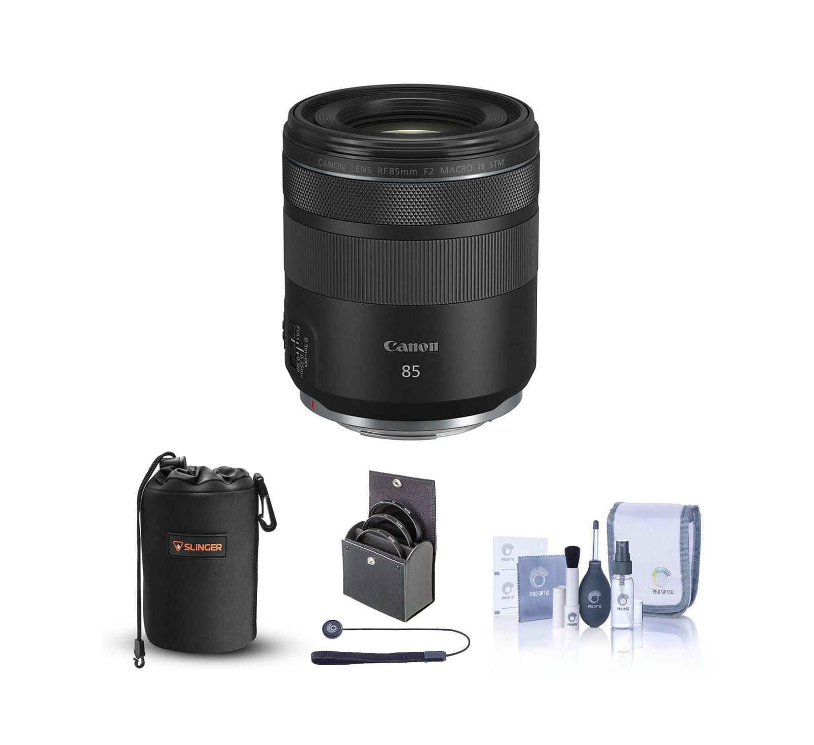 Canon RF 85mm f/2 Macro IS STM Lens with Accessories Kit