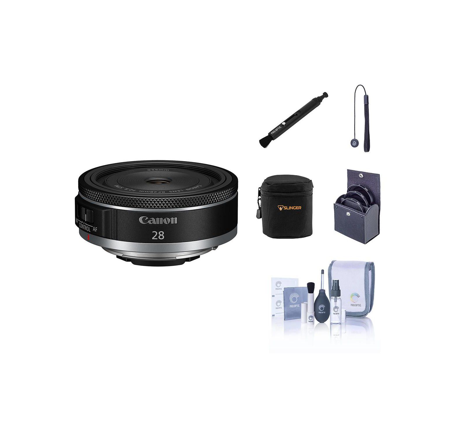 Canon RF 28mm 2.8 STM Lens, Bundle with 55mm Filter Kit, Soft Lens Case and Cleaning Kit