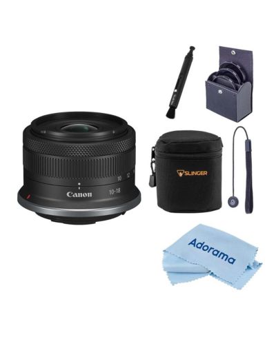 Объектив Canon RF-S 10-18mm f/4.5-6.3 IS STM, комплект с набором фильтров 49mm, держателем крышки объектива, ручкой-очистителем и салфеткой