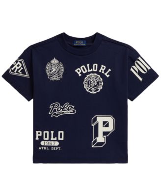 Детская футболка Polo Ralph Lauren Big Fit 2T-7 с принтом из хлопка