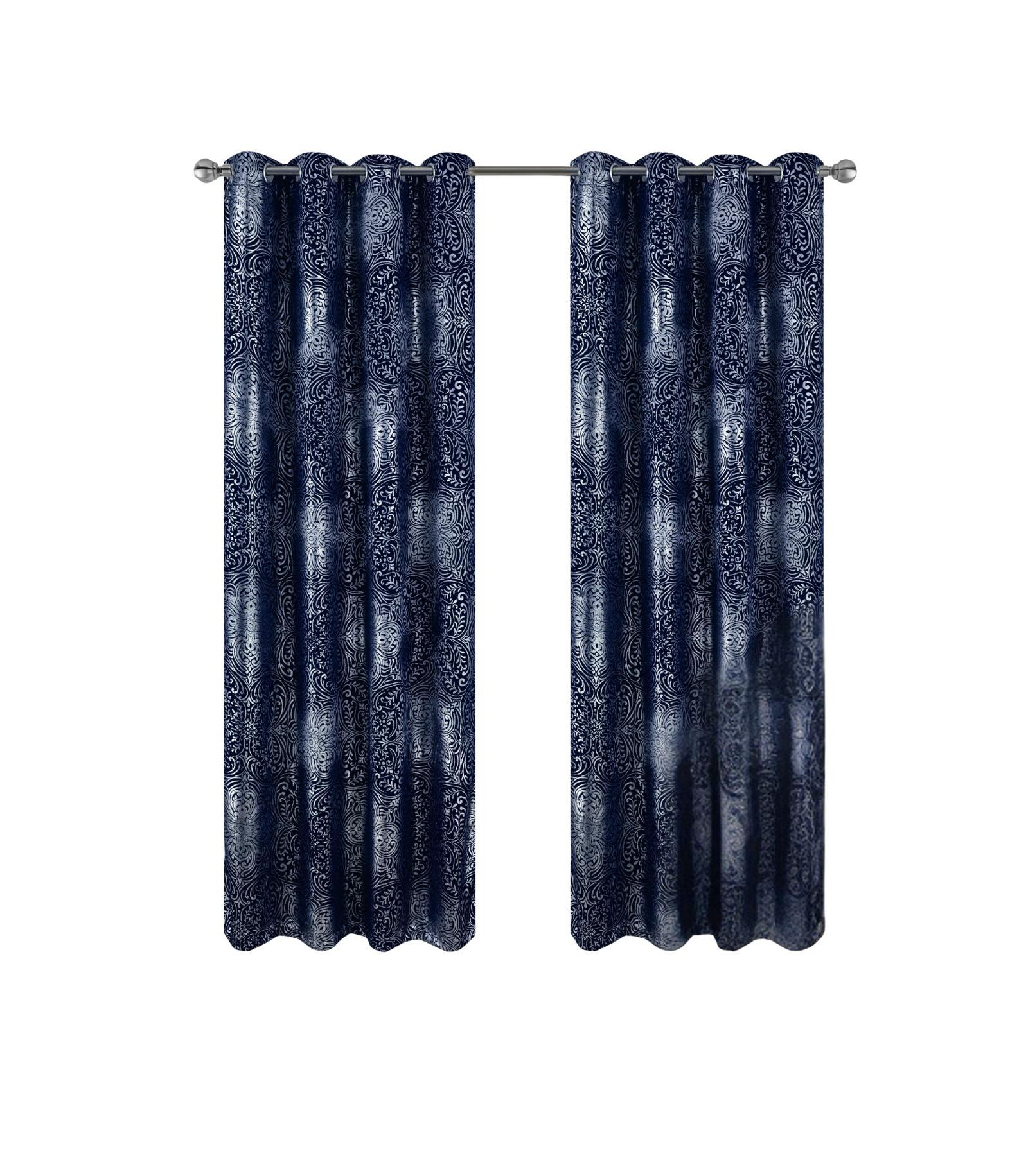 RT Designers Collection Helena Halo Foil Blackout Polyester Window Curtain Grommet Panel 52" x 84"