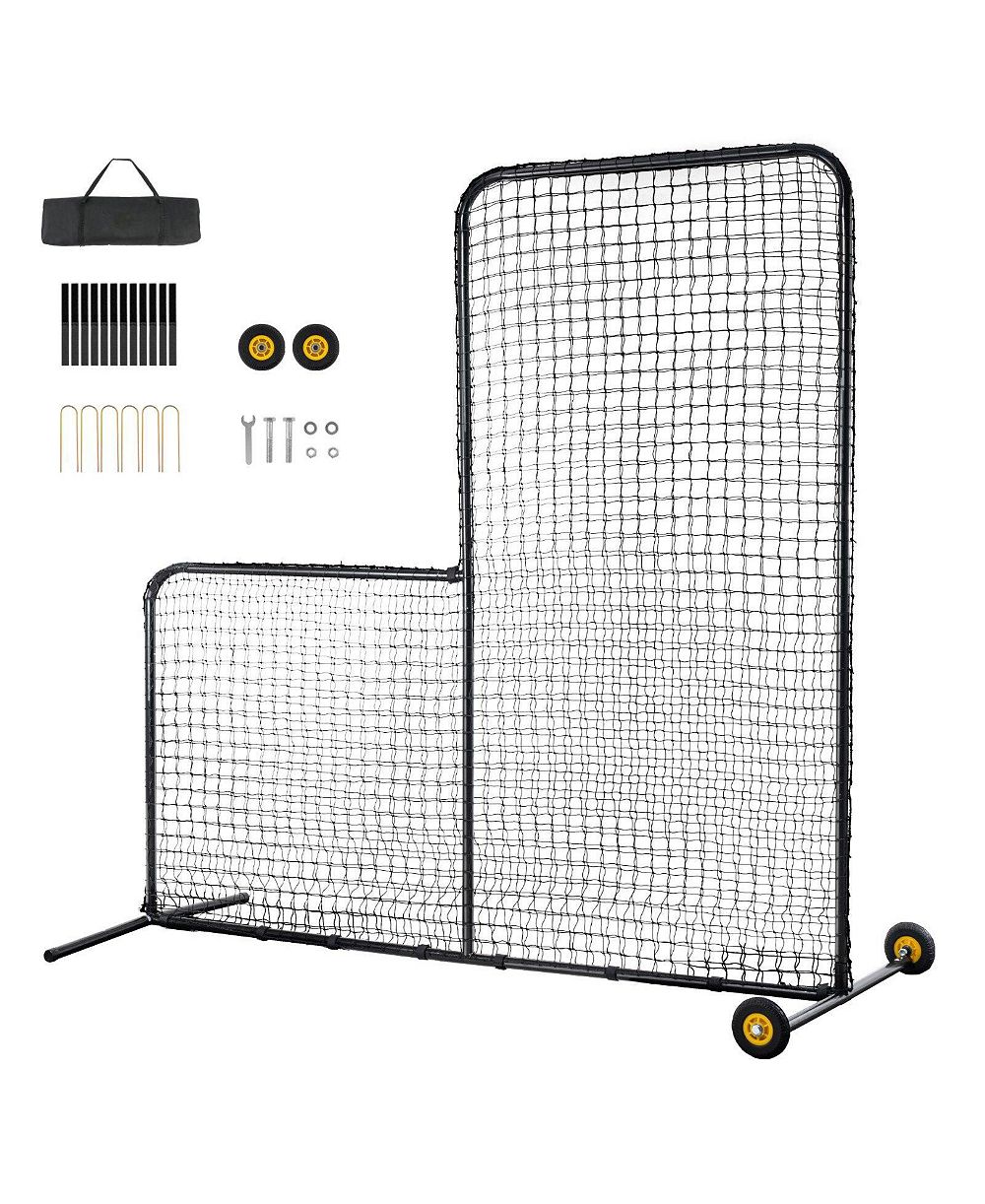 Mecale  L Screen Baseball Safety Net with Wheels and Carry Bag