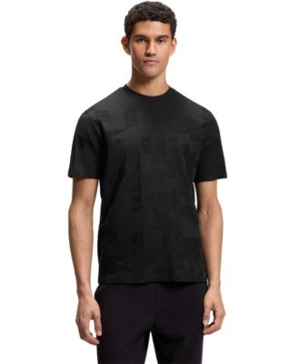 BOSS by Hugo Boss Men's 3D-Jacquard Pattern Cotton T-Shirt