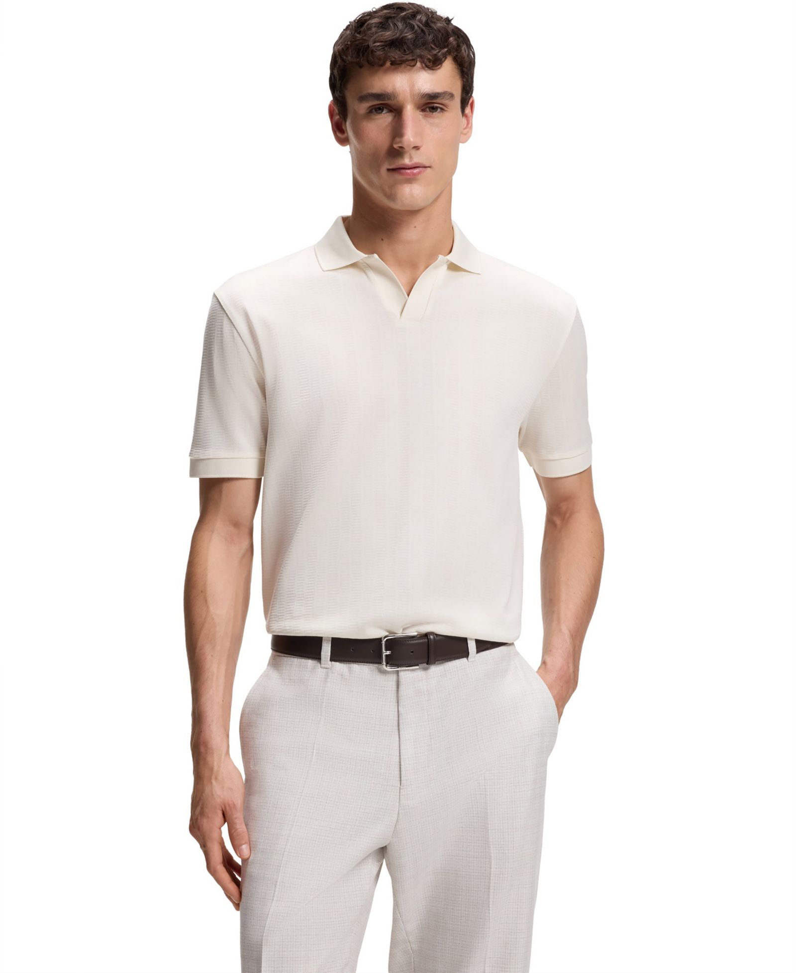 BOSS by Hugo Boss Men's Cotton-Jacquard Regular-Fit Polo Shirt