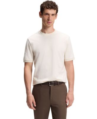 Мужская рубашка поло BOSS by Hugo Boss из хлопкового шелка жаккард regular-fit