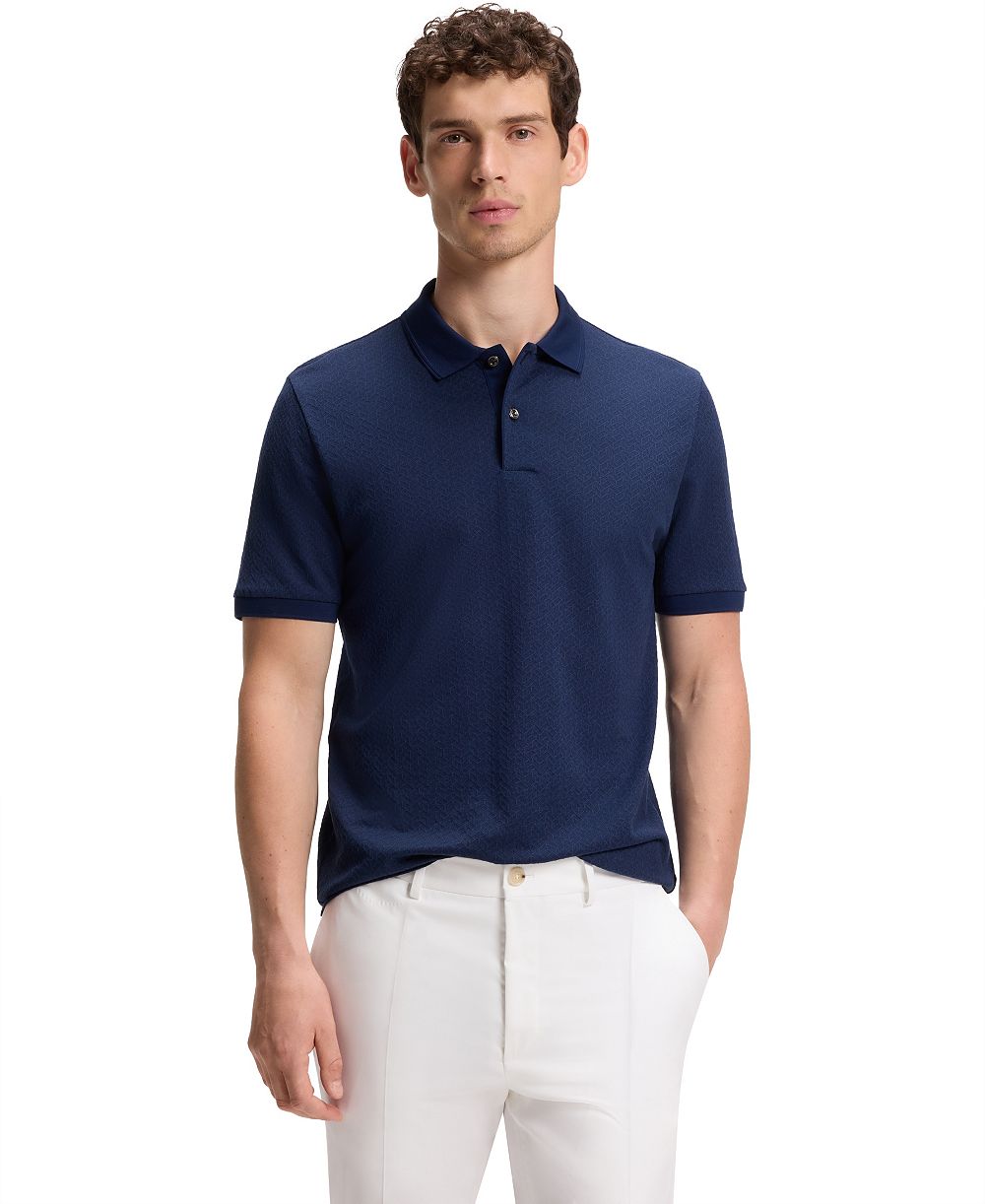 BOSS by Hugo Boss Men's Cotton-Silk Jacquard Regular-Fit Polo Shirt