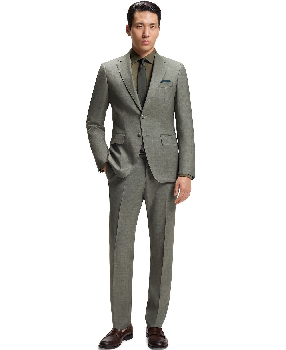 BOSS by Hugo Boss Men's Patterned Stretch Wool Two-Piece Slim-Fit Suit