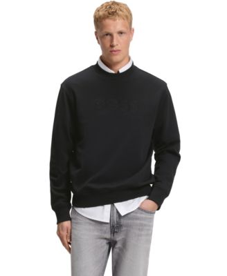 Мужской хлопковый джемпер BOSS by Hugo Boss Relaxed-Fit