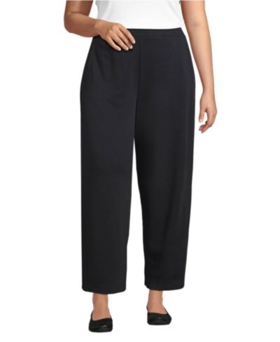 Lands' End Plus Size Sport Knit High Rise Barrel Ankle Pants