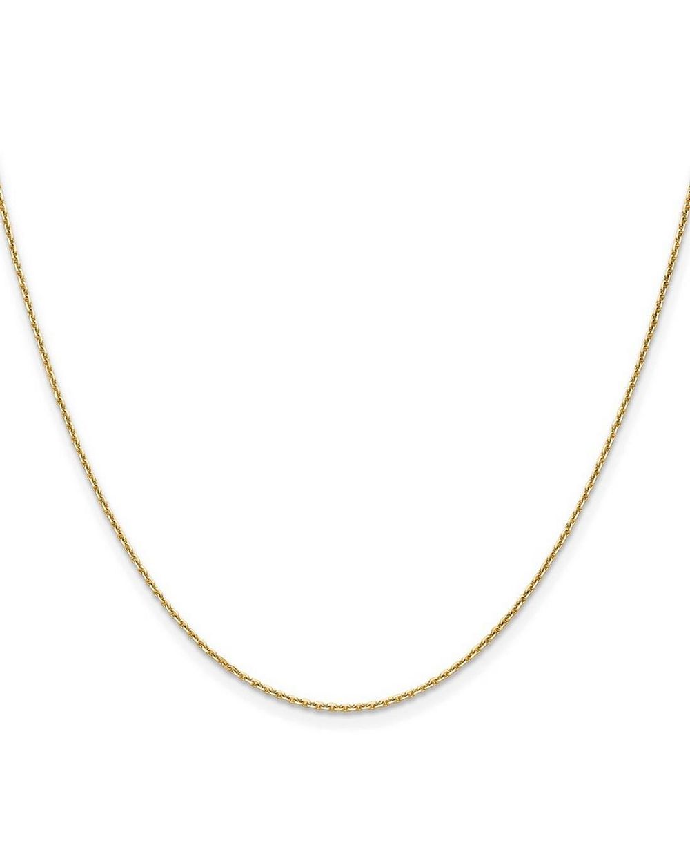 Колье Curata Jewelry Solid 18k Yellow Gold Italian Sparkle-Cut 1.1mm Cable Chain