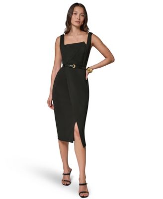 Donna Karan New York Женское платье-футляр миди без рукавов с поясом
