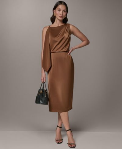 Donna Karan New York Женское атласное платье-футляр midi