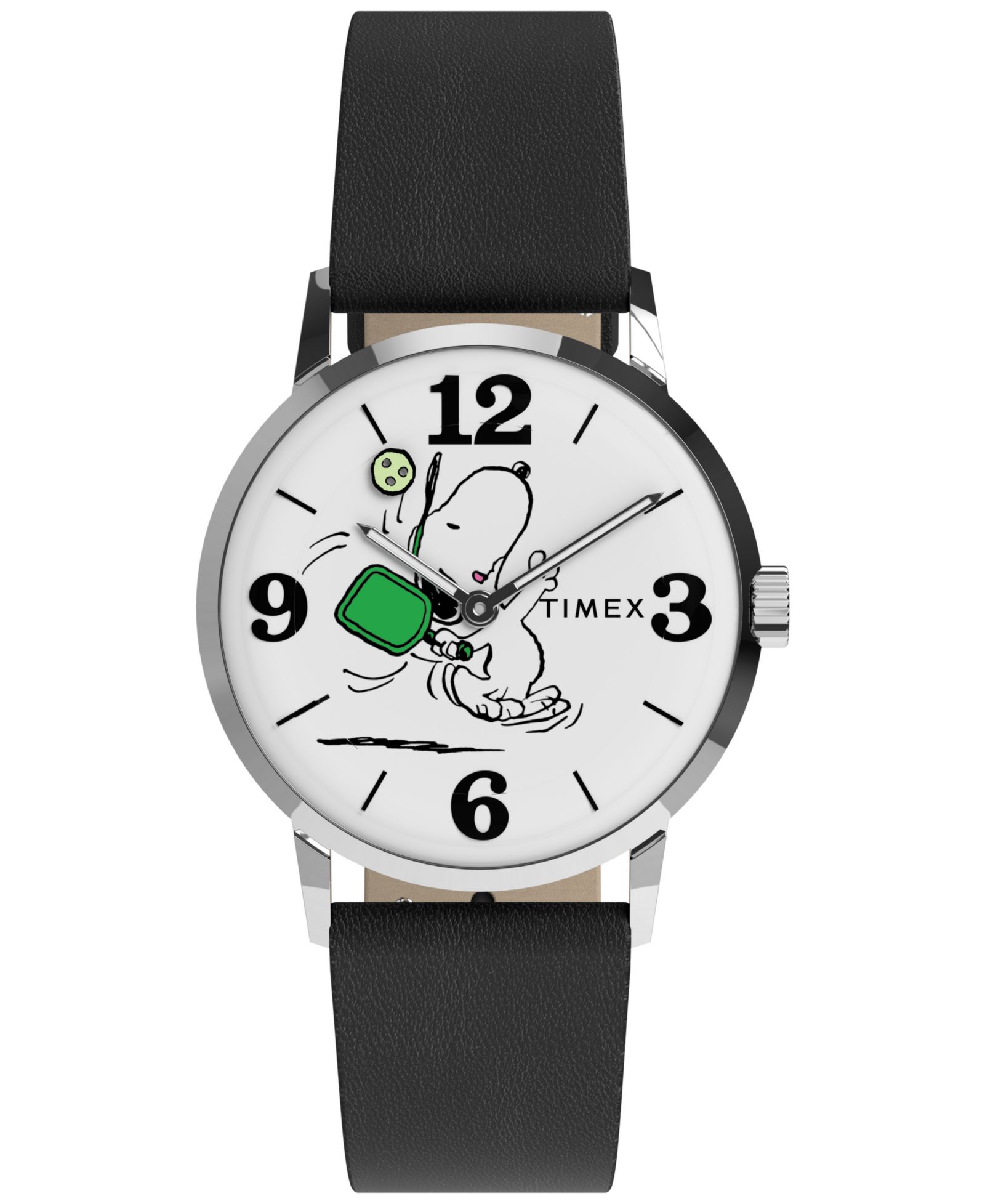 Timex Unisex Quartz Analog Black Leather Watch 38mm