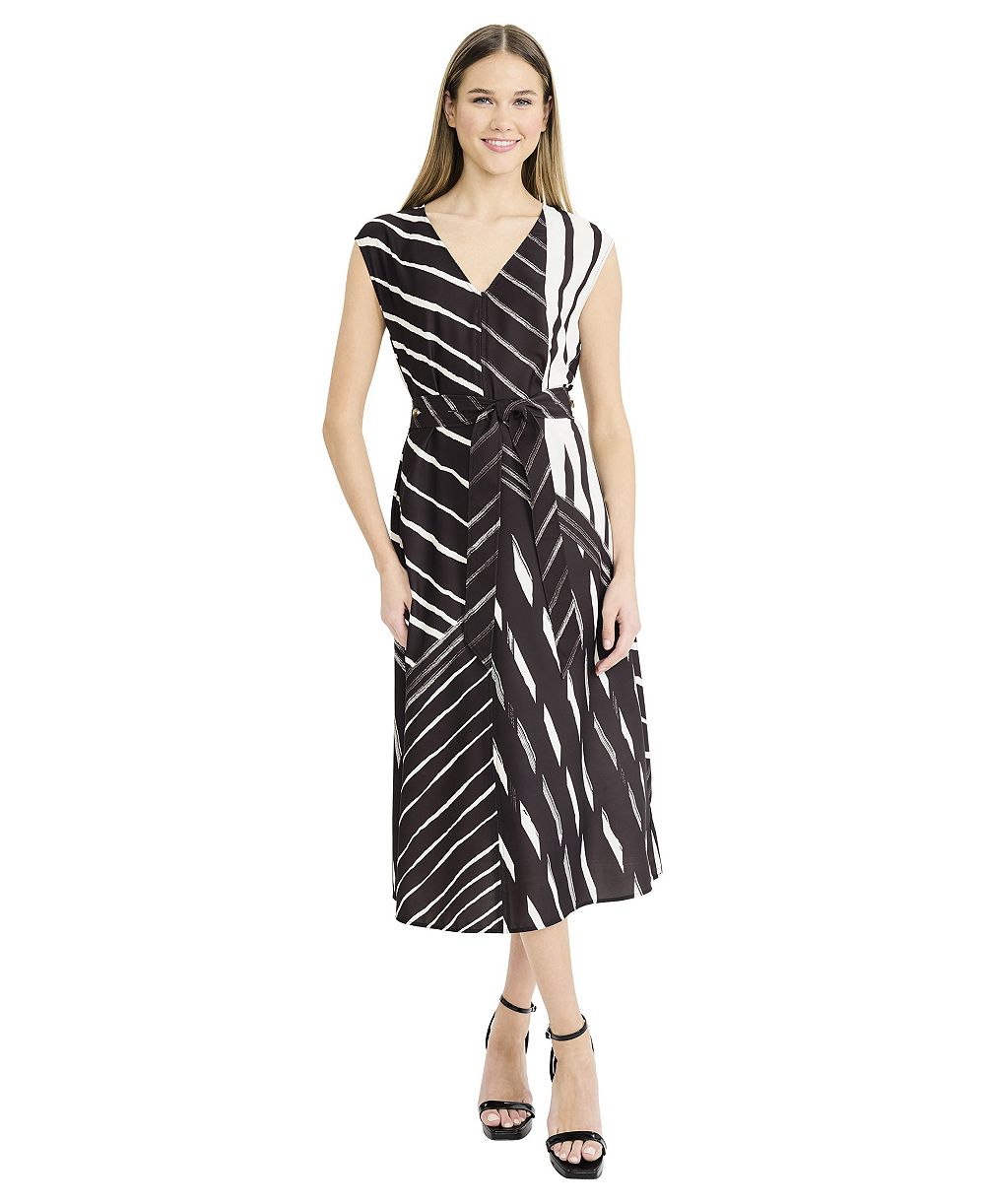 Женское миди-платье Luxely Printed Sleeveless V-Neck