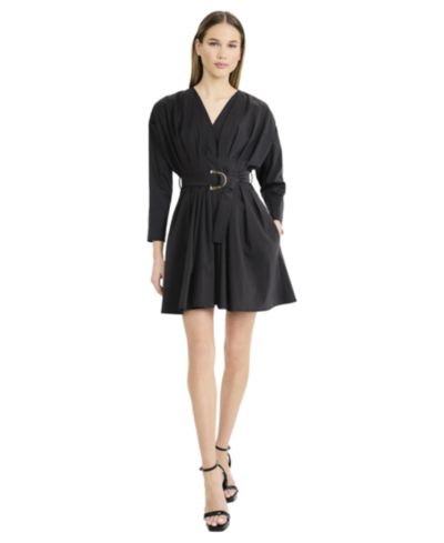 Luxely Women's Long-Sleeve V-Neck Mini Dress