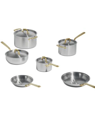 Made In Antique Brass Stainless Steel Clad 10-Piece Cookware Set