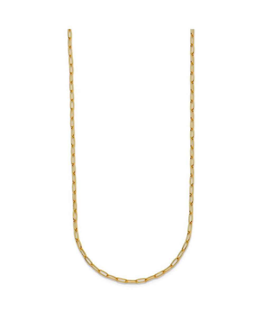 Curata Jewelry  Solid 18k Yellow Gold Polished 1.4mm Oval Links Chain Necklace - 16 -24 Inches