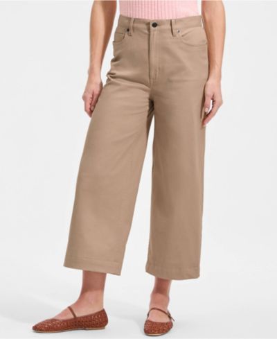 Lands' End Petite брюки чинос Knockabout с высокой посадкой и широкими укороченными штанинами