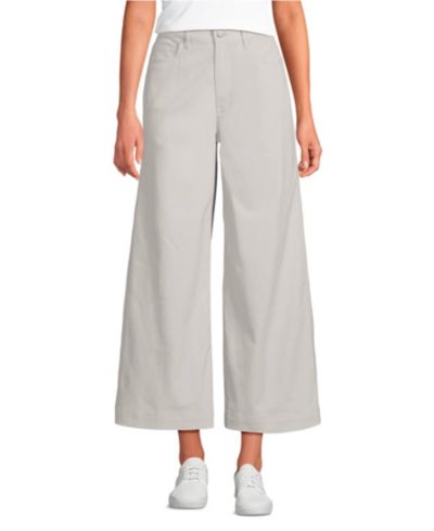 Lands' End Petite Knockabout Chino High Rise 5 Pocket Wide Leg Crop Pants