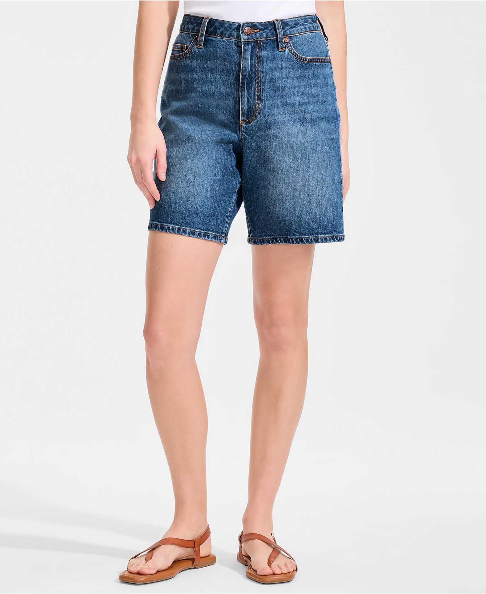 Джинсовые шорты Lands' End Petite, мягкий деним, средняя посадка